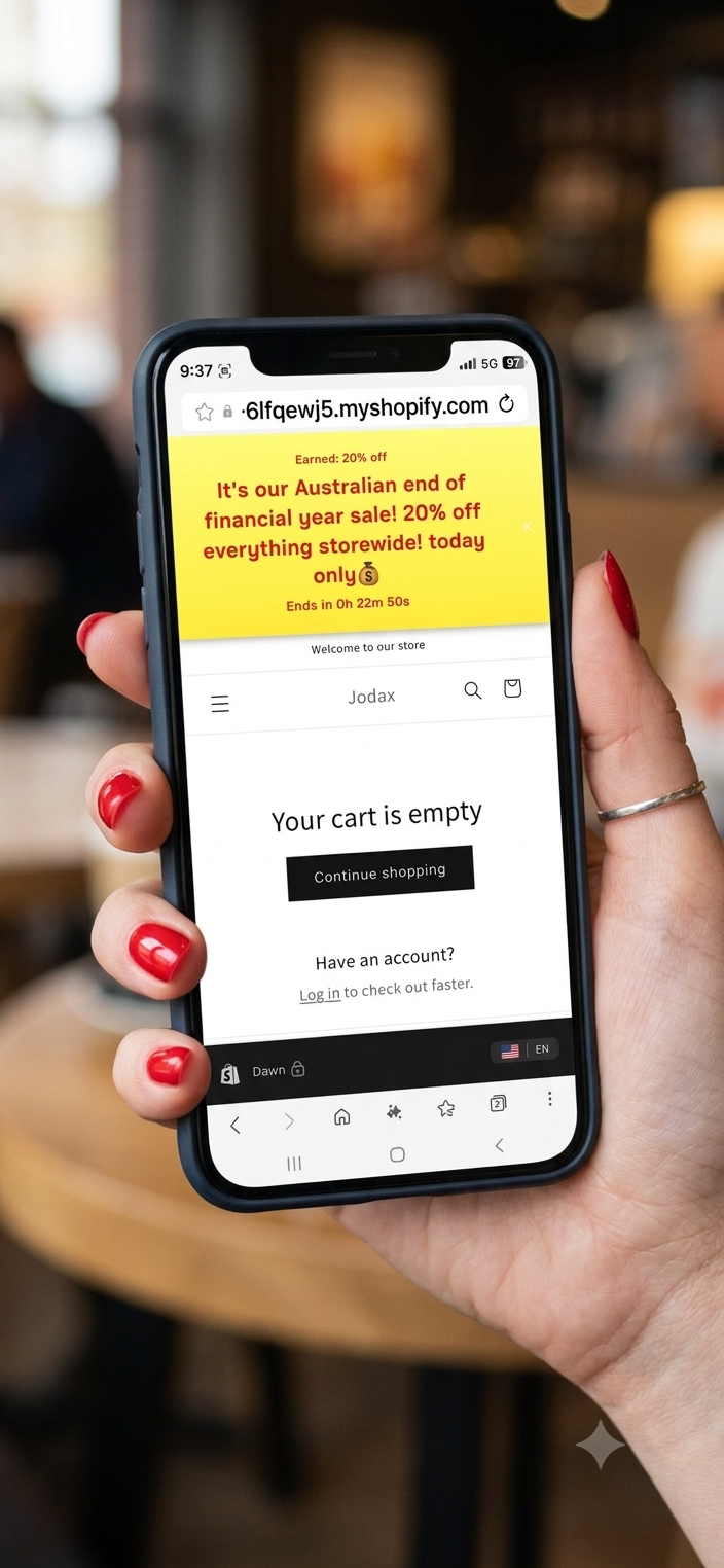 EOFY Australia storewide sale banner on mobile