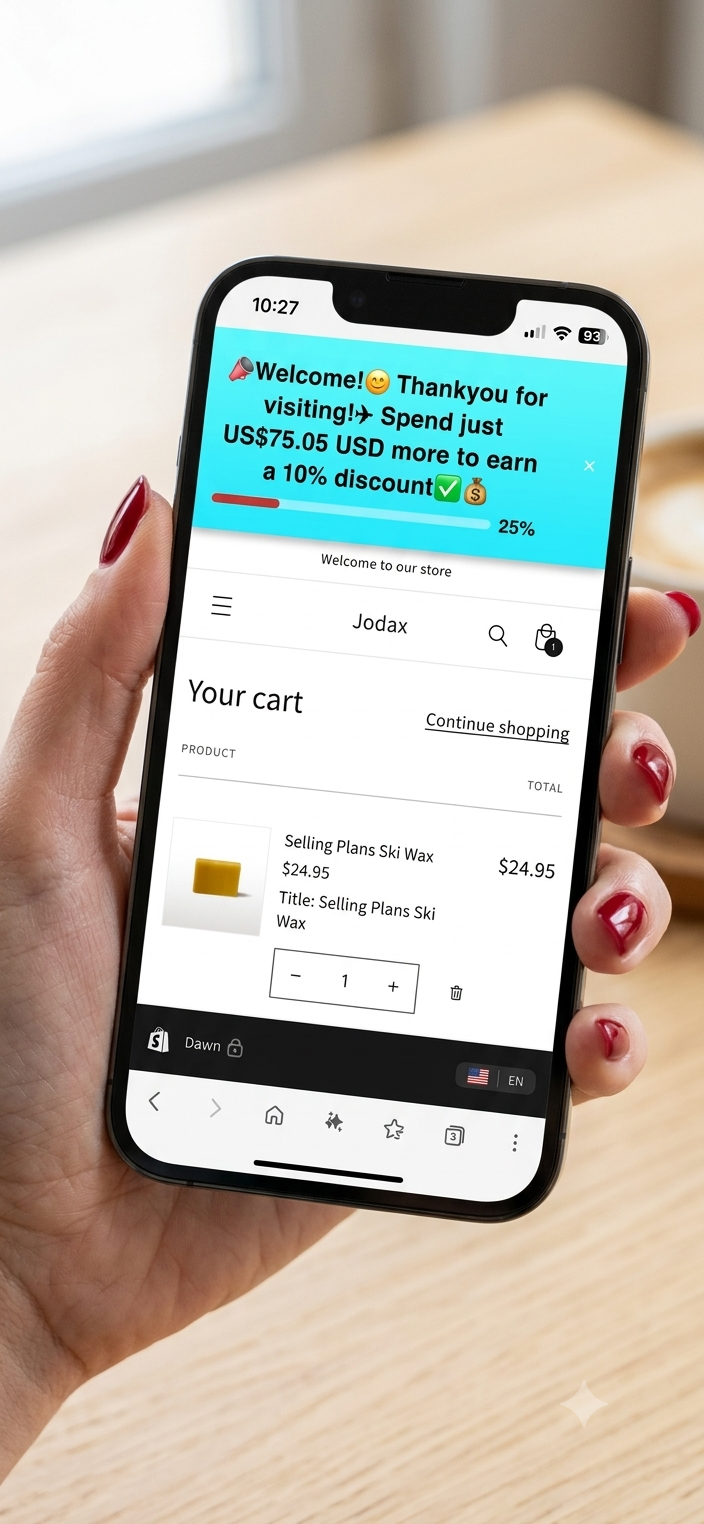 Ladder base intro: welcome message, spend to earn 10 percent