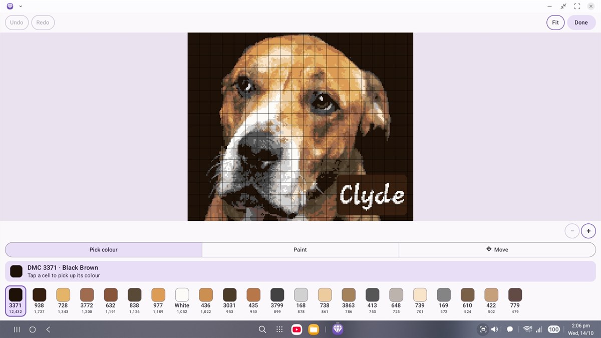 Kate's editor on a large monitor via Samsung DeX